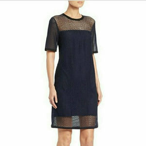 Rag & Bone Navy Blue Luna Illusion Shift Dress Women's Size Medium